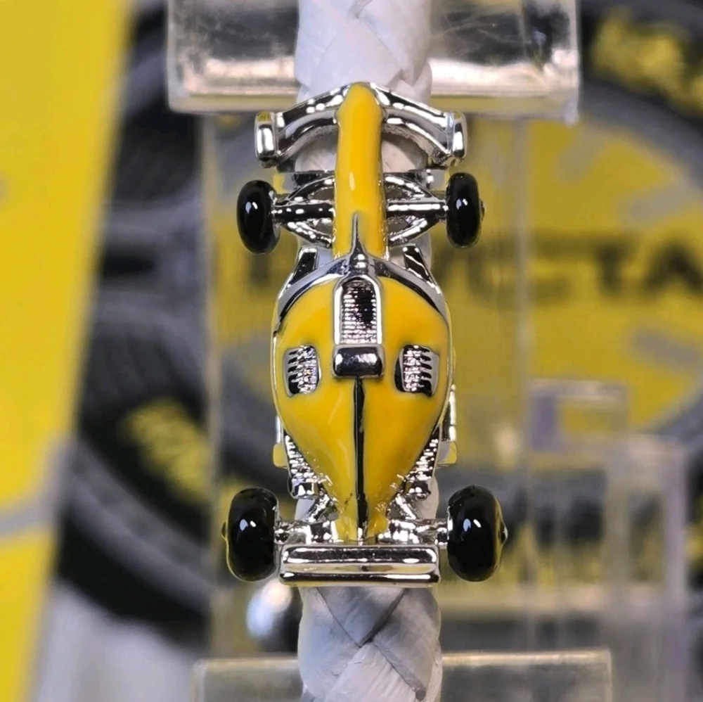 Invicta Racing Cuff Bracelet White Braided Leather Band IG0353 F1 Race Car